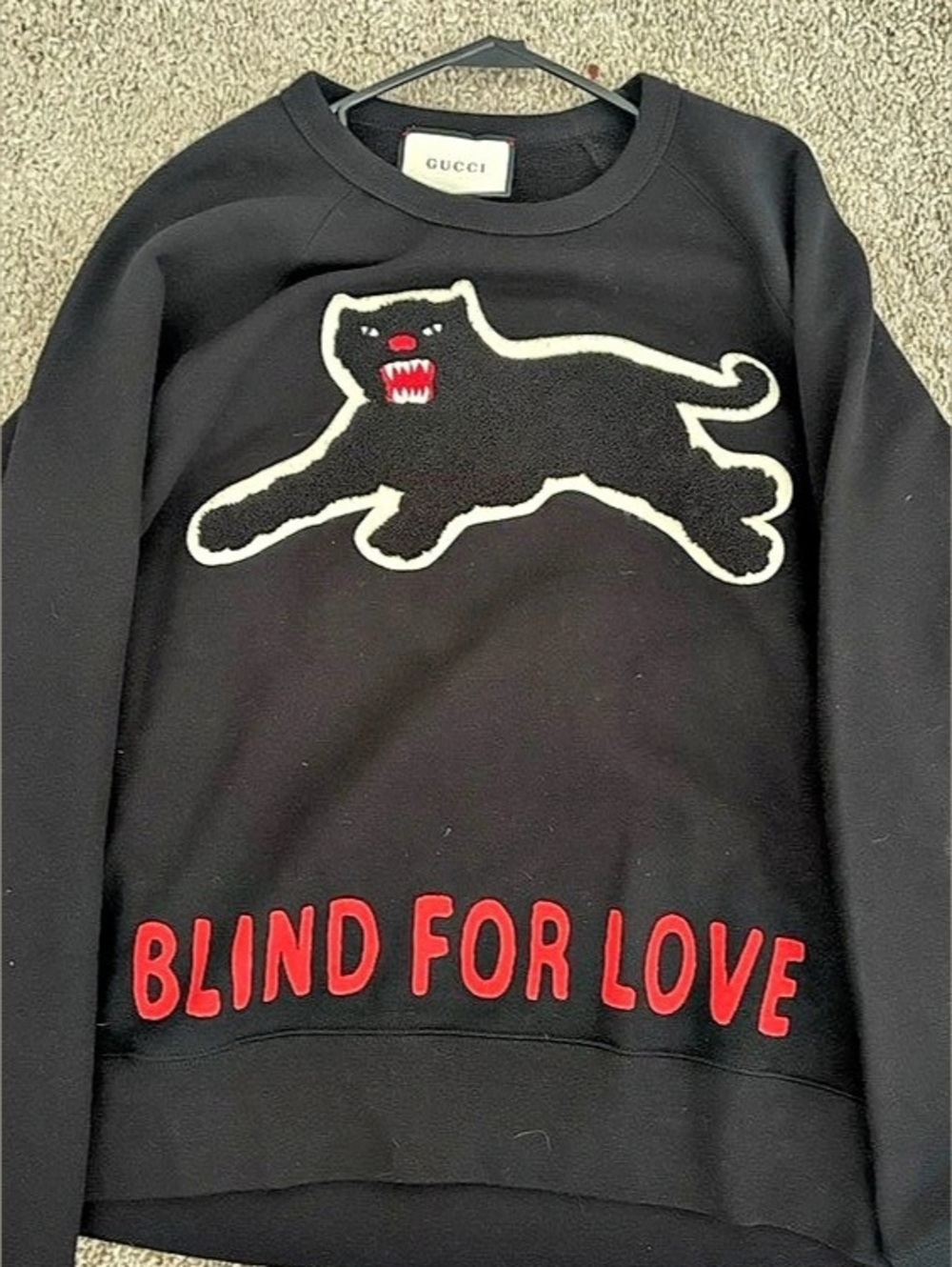 Gucci Panther Blind For Love Sweatshirt Black & Red